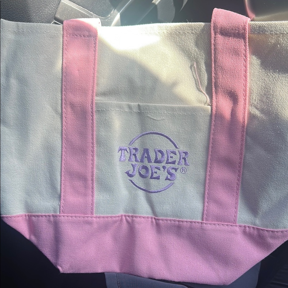 Pink and White Tote Bag
